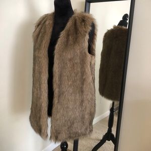 Forever 21 Extra Long faux fur vest